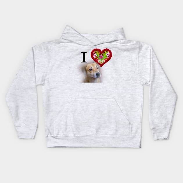 i love dog Kids Hoodie by rickylabellevie